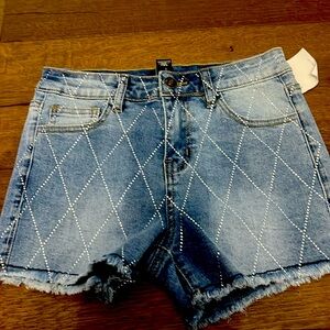 Brand New Girls Denim Rhinestone Shorts